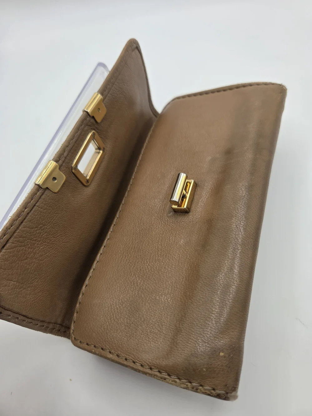 Authentic Chloe Preloved Marcie Calfskin Long Wallet In Camel/Nude Brown